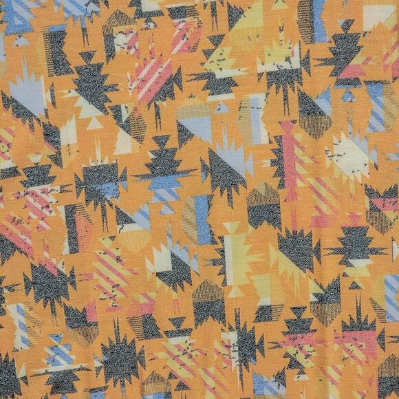 LuLaRoe Perfect Tee XXS Abstract Geometric Orange Gray Blue Swing Tunic Tee Top - Picture 3 of 8
